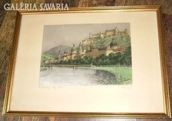 Colored etching on German Welser silk