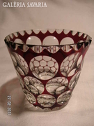 Specially polished crystal vase, glass artwork 8.5 cm