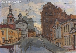 Az új Baszmannaja utca 1988,  A.szergejev festménye