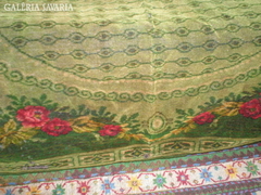 Zöld ágytakaró régi plüss, 140x190 cm, hibás