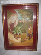 Carl Spitzweg: Ifjúkori Barát-1855.Festmény 47 x 32 cm