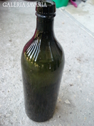 Régi sötétzöld  üveg palack
