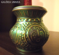 Zsolnay eozin régi váza (ritka), pajzspecsétes