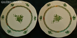 2 db. Aponyi mintás herendi lapos tányér, 25,5 cm.