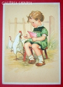 Szépséges gyermek képeslap - Én és a kakasom