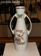 Hollóházi porcelán füles váza
