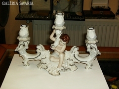 Román porcelán gyertyatartó