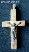 Egyházművészet - Antik fakereszt  korpusszal