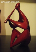 Zsolnay art deco piros eozin figura (by Török J.)