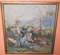 Antik vízfestmény eladó