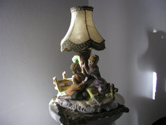 Antik barokk jelenetes lámpa