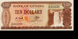 Guyana 10 dollar 1987 UNC