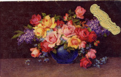Csodálatosan szép, kézzel festett virágcsendélet 1931