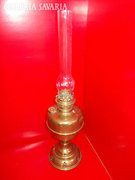 Sárga réz petróleumlámpa hosszőkás üveggel