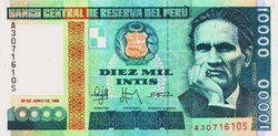 Peru 10000 Intis 1988  Vf