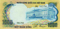 Dél-Vietnám 1000 dong 1972 Vf+++