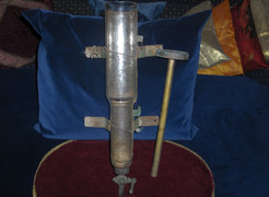 Antik petróleum mérő eszköz-réz,üveg,vas-ritkaság