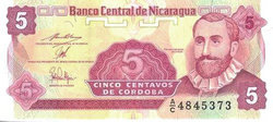 Nicaragua 5 Centavos 1991 Unc