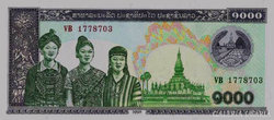 Laosz 1000 kip 1998 Unc