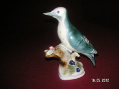 Zsolnay  szajkó  madár  , régi  jelzésű  ,  kézzel festett  .szép színekkel