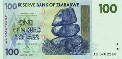 Zimbabwe 100 dollár 2007 Unc