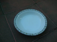 Antique karlsbad austria large deep camomile rim pattern bowl