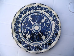 21 cm-es kék, Tófalvi Lajos korondi tányér 3.