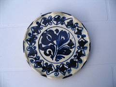 13 cm-es kék, Tófalvi Lajos korondi tányér