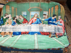 Egyházi témájú plüss falikárpit - 126 x 172 cm