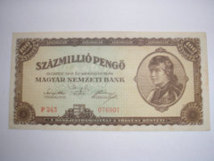 100 millió Pengő aUNC 1946