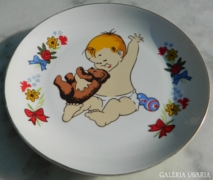 Korean decorative plate with children's pattern on the wall