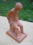 Deák László terrakotta kerámia figura