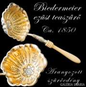Biedermeier német ezüst teaszűrő, Ca.1850
