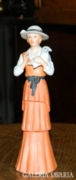 Nápolyi Capodimonte porcelán biszkvit nő kutyával