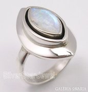 6.Szivárvány holdkő drágakő gyűrű 925-ös ezüst