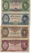 10-20-50-100 Forint 1949-1951 Rákosi sor (postával)