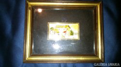 Arany ( 23 K. ) lemezre festett kép certifikáttal