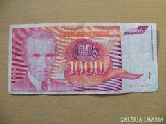 JUGOSZLÁVIA 1000 DINÁR 1992 NIKOLA TESLA