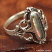 Antik ezüst abalone köves gyűrű
