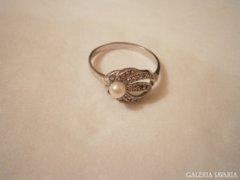 Ezüst gyűrű markazittal