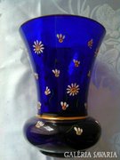 Parádi kék váza kézzel festett