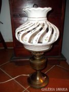 Réz álló lámpa csodaszép porcelán búrával