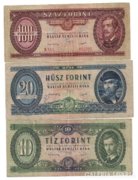 10-20-100 Forint 1949 Rákosi sor (postával)