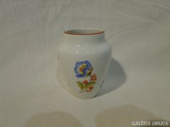 5240 Régi Zsolnay porcelán virágdíszes váza 9 cm