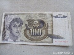 JUGOSZLÁVIA 100 DINÁR 1991