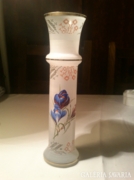 Régi kézi festésü dupla falú tejüveg váza