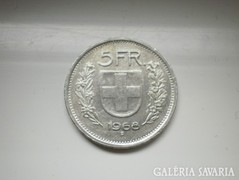 Svájci 5 frank 1968