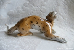 Royal Dux porcelán leopárd!! Gyönyörű!