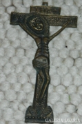 Bronz v. bronzírozott  kereszt ritkább  Jézus ábrázolá