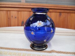 Parádi antik kék Kamillás váza